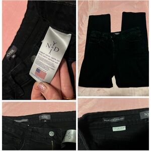 NYDJ Size 10 Petite Marilyn Straight Leg Black Jeans with LiftXTuck Technology